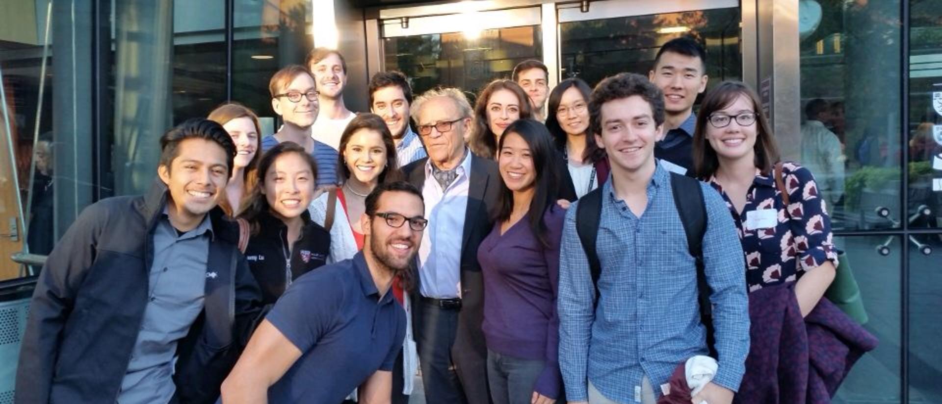 Torsten Wiesel with PiN studentsin 2016